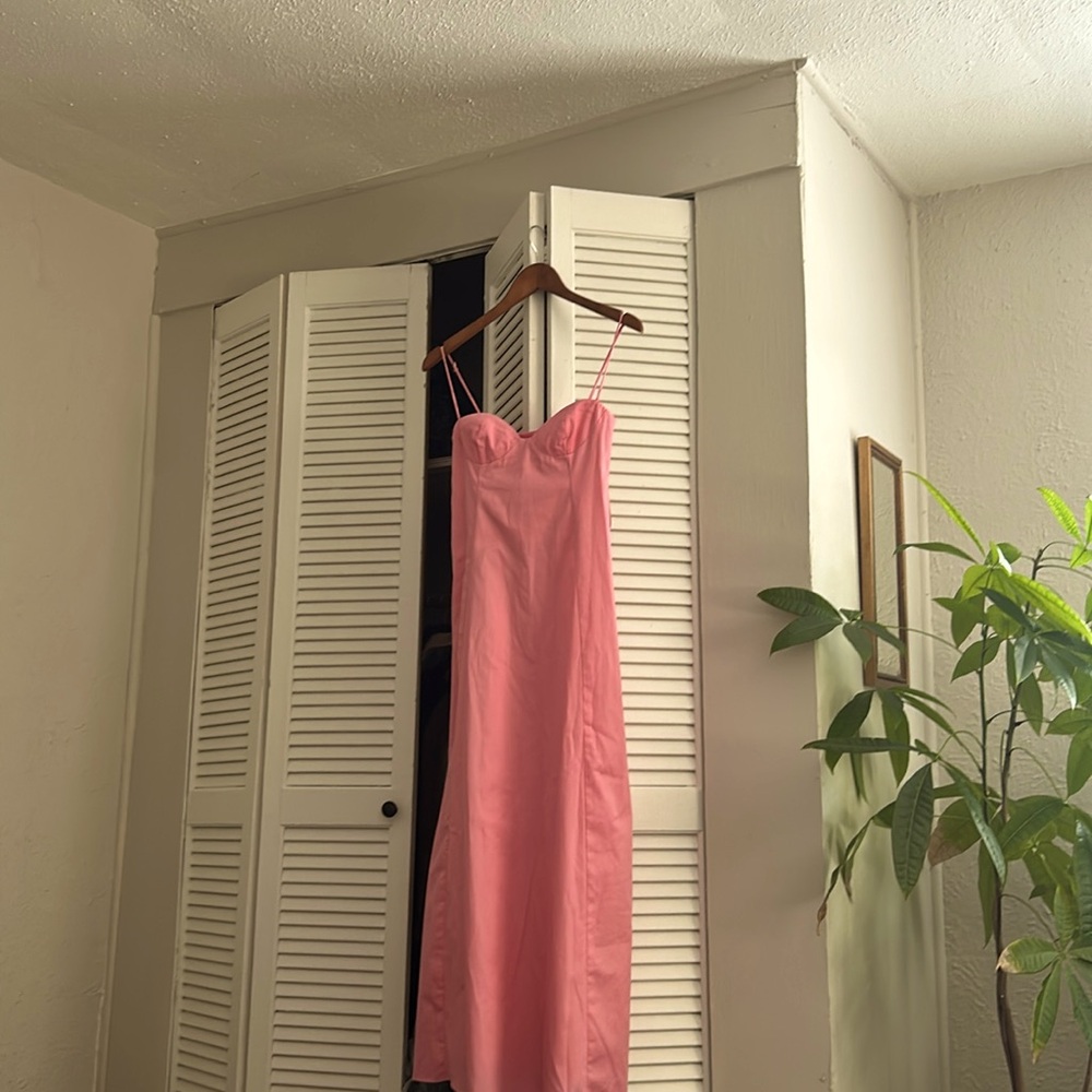 Zara maxi dress pink XS. 100% cotton